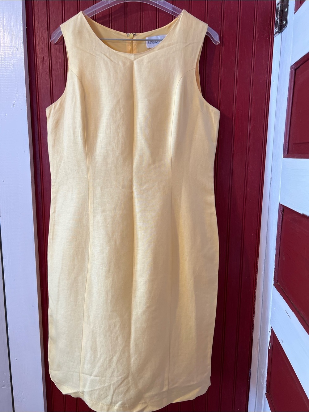 Vintage Chadwick’s Linen Sleeveless Yellow Shift Dress - Classic Women's 12